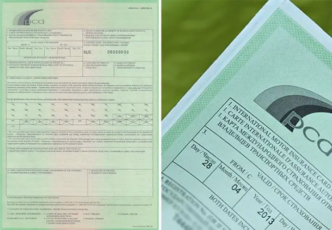 Образец Green Card